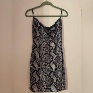 Jump apparel snakeskin print cowl neck mini dress 6